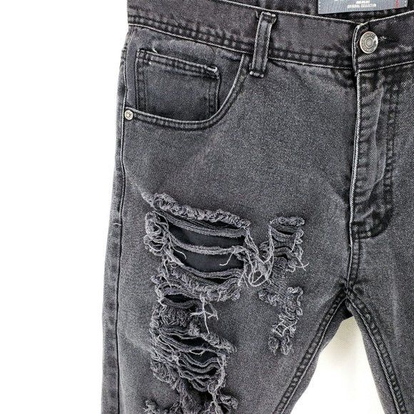 ODD CULTURE Distressed Black Jeans 36x32 Straight - Picture 4 of 7